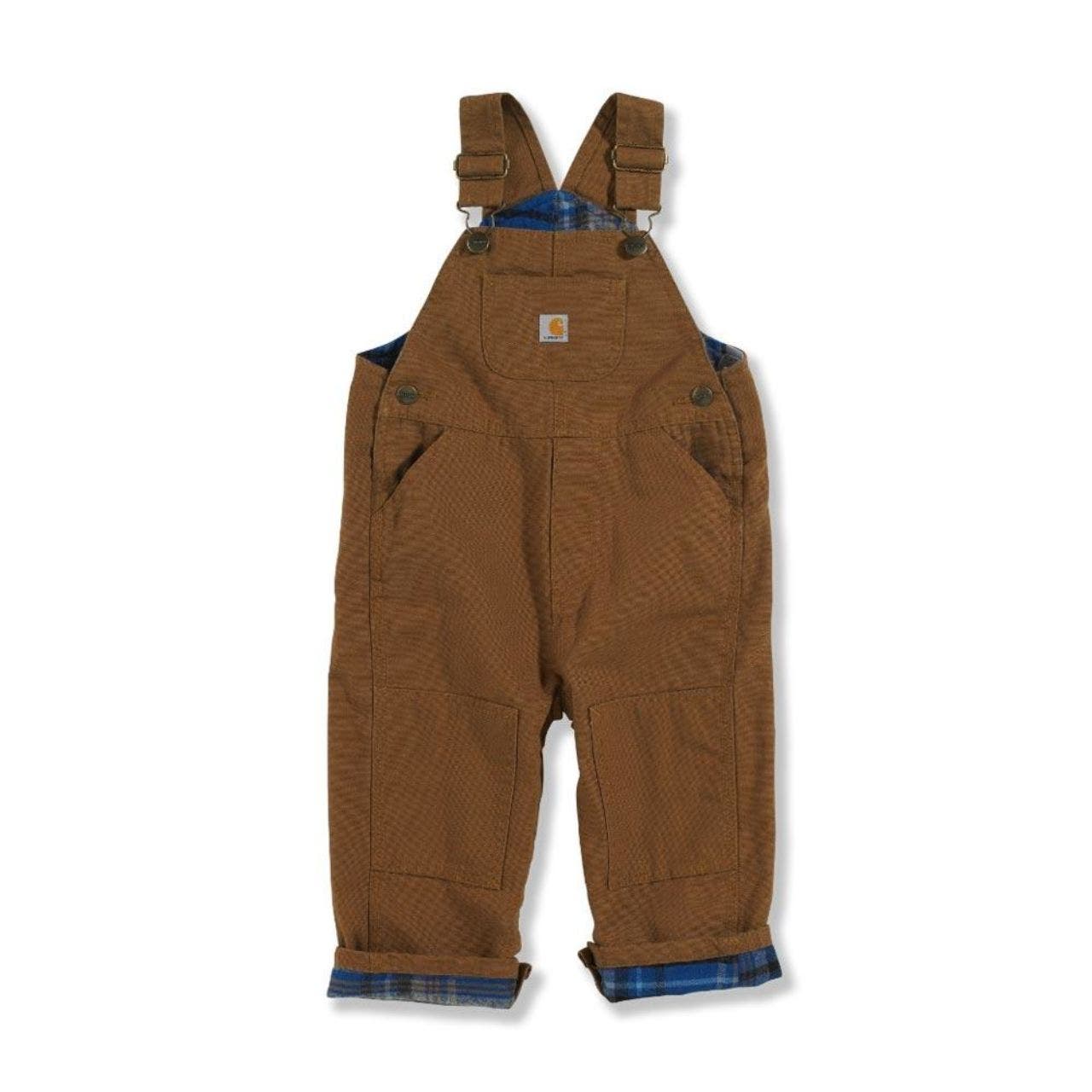 Carhartt Kids' Canvas Flannel-Lined Bib Overalls-6 Months