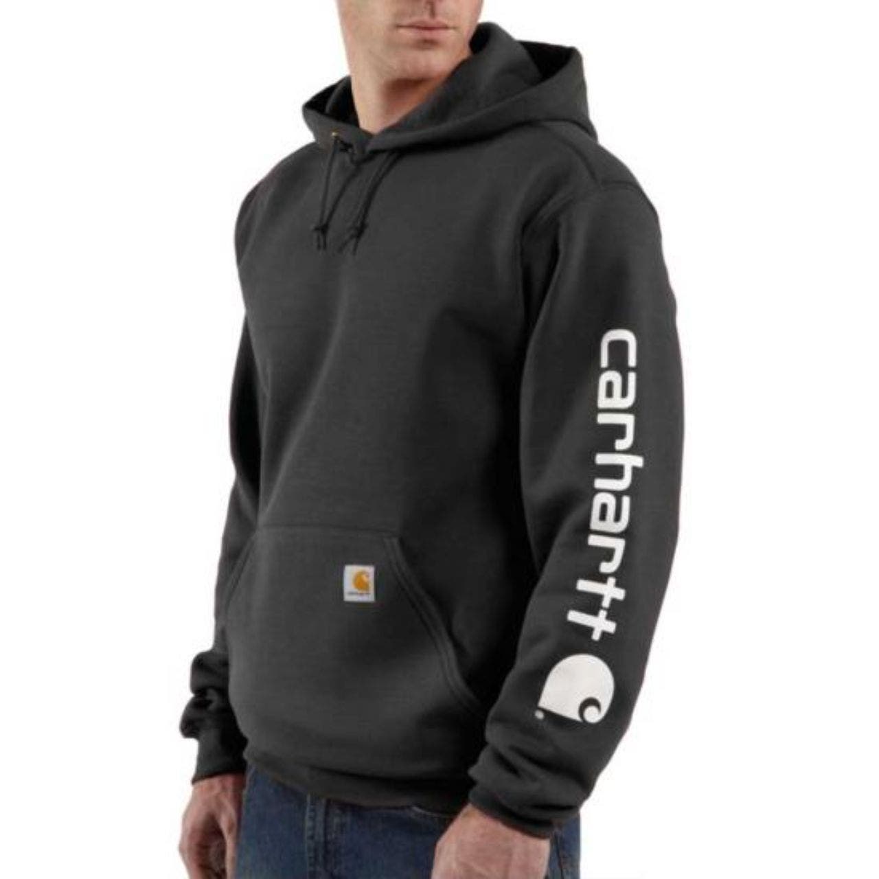 Carhartt Men’s Loose Fit Logo Sleeve Graphic Hoody - Black
