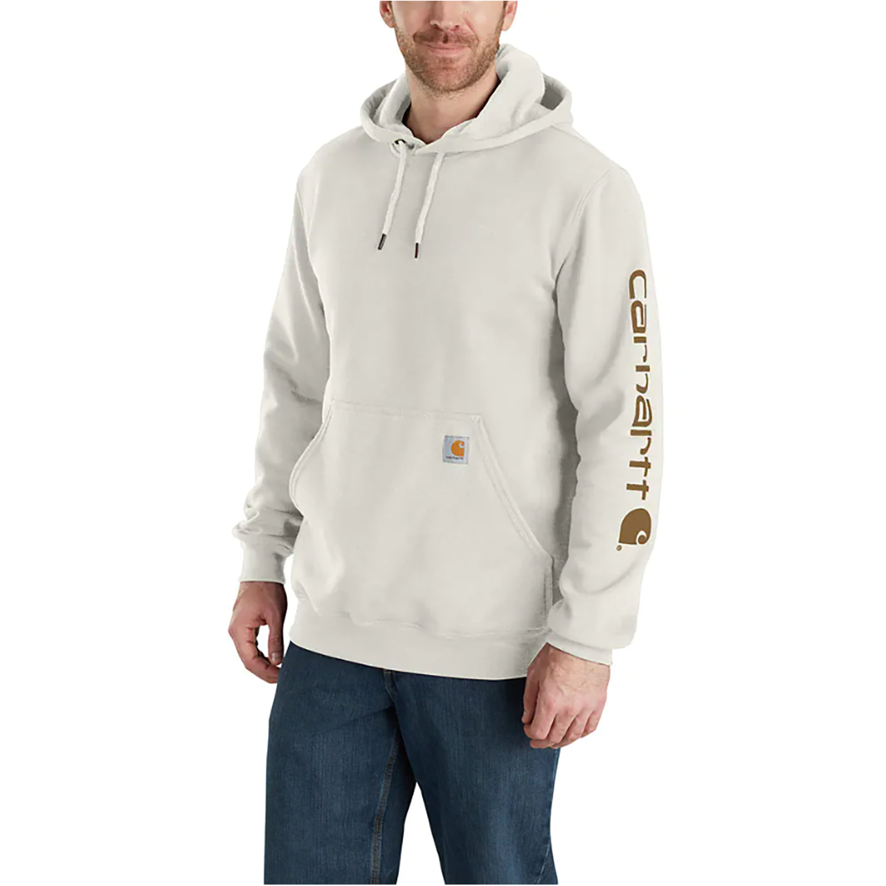Carhartt Men’s Loose Fit Logo Sleeve Graphic Hoody - Malt