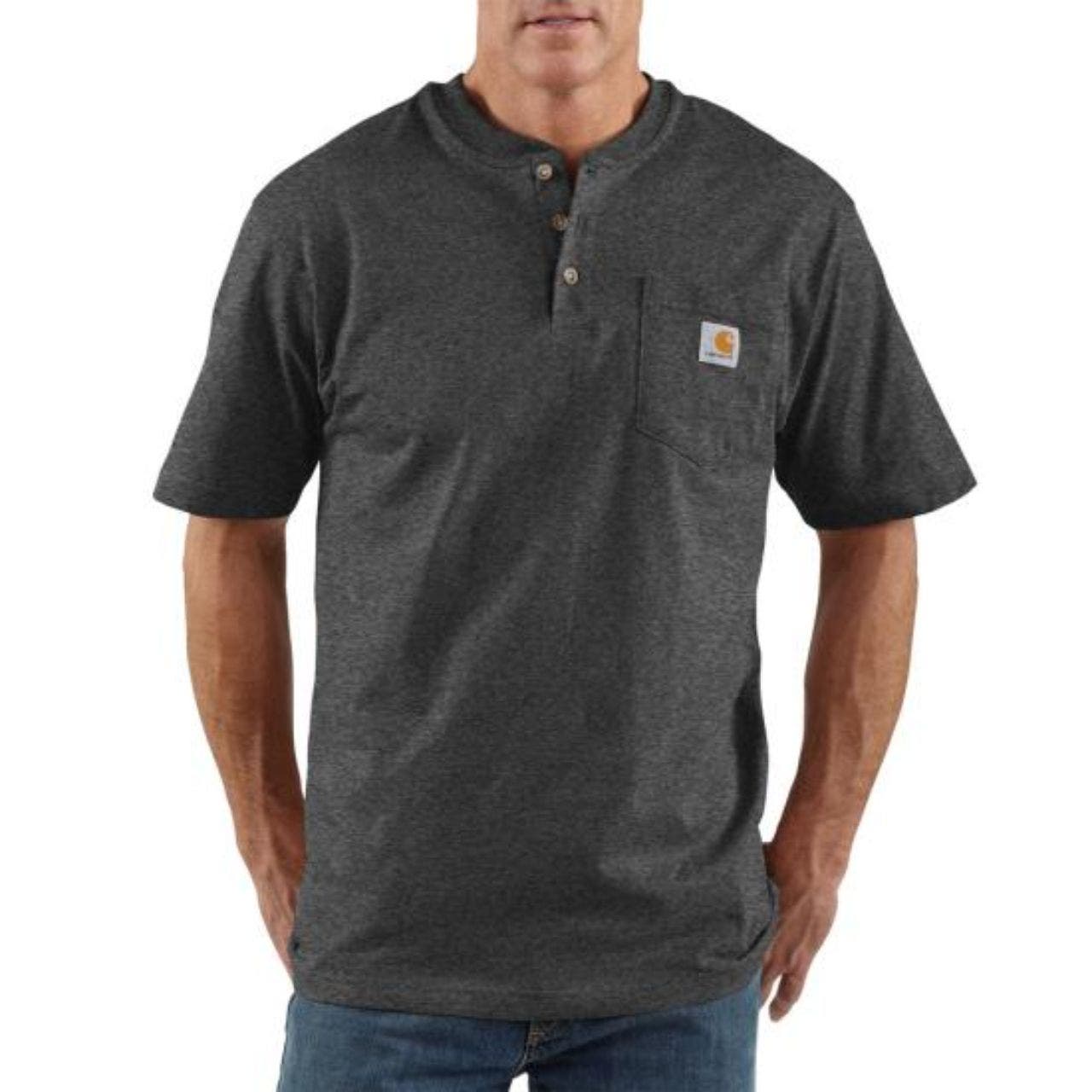 Carhartt Men's Workwear S/S Henley T-Shirt - Carbon Heather
