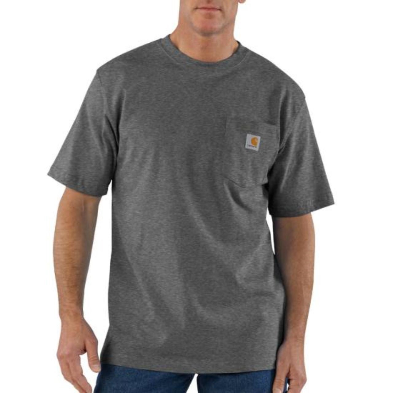 Carhartt Men’s Cotton S/S Pocket Crew T-Shirt - Carbon Heather