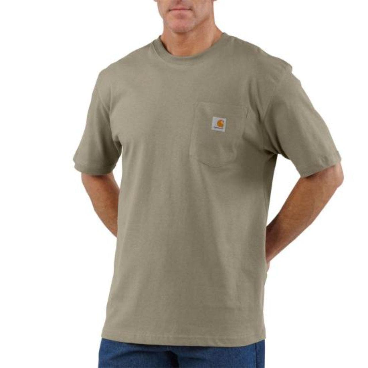 Carhartt Men’s Cotton S/S Pocket Crew T-Shirt - Desert