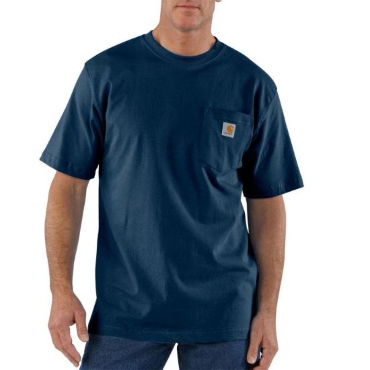 Carhartt Men’s Cotton S/S Pocket Crew T-Shirt - Navy
