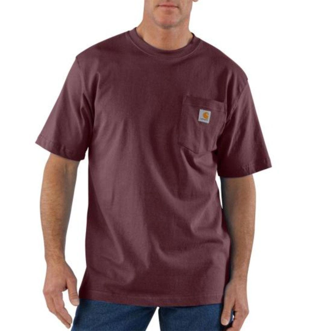 Carhartt Men’s Cotton S/S Pocket Crew T-Shirt - Port