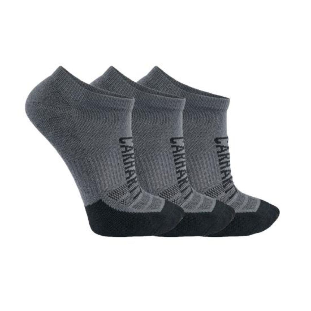 Carhartt Men’s Force 3-Pack Low-Cut Logo Crew Socks - Carbon Heather
