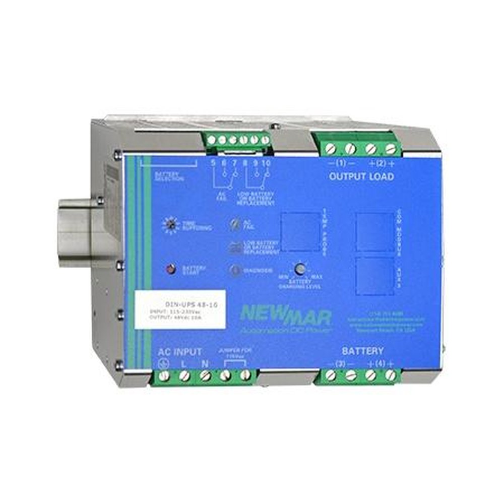 NEWMAR DIN-UPS-48-10 48VDC 10Amp Power System.Power Supply Battery Charging and Status Monitoring.DIN Mount