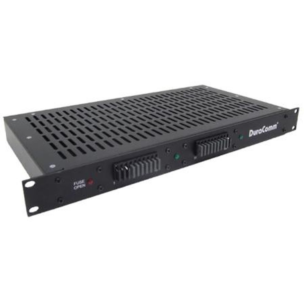 DURACOM DP-20GMT-12 Power Distribution Panel.Single Bus 100 Amps Max.10-15 Vcd.15 Amps 1 Rack Unit High.Up to 20 Fuses