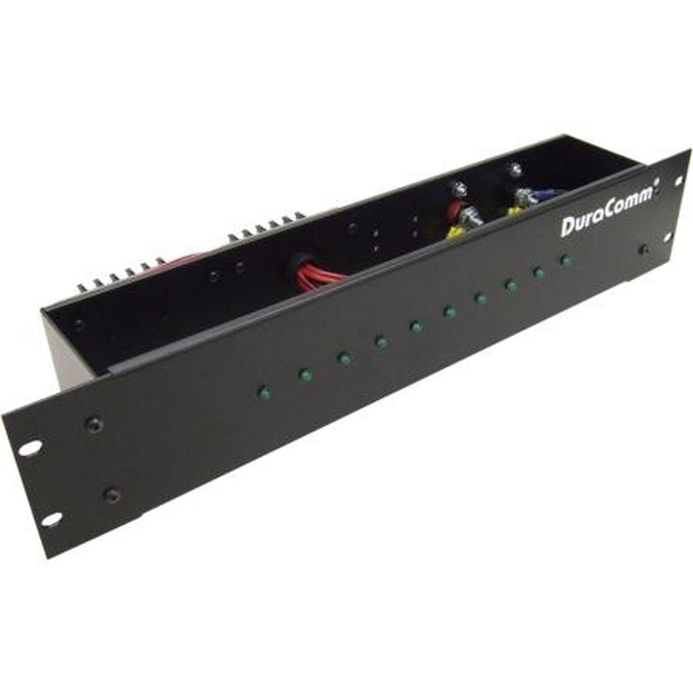 DURACOMM DP10-LED-12 Power Distribution Panel with Leds.10 Positions.75A per Panel; 20A Max per Position.Uses ATC Blade Fuses (not Supplied).2U