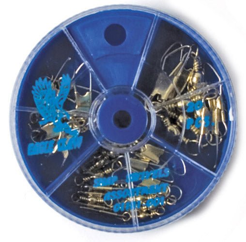 Eagle Claw Brass Barrel Swivels with Safety Snap Assorted Pack