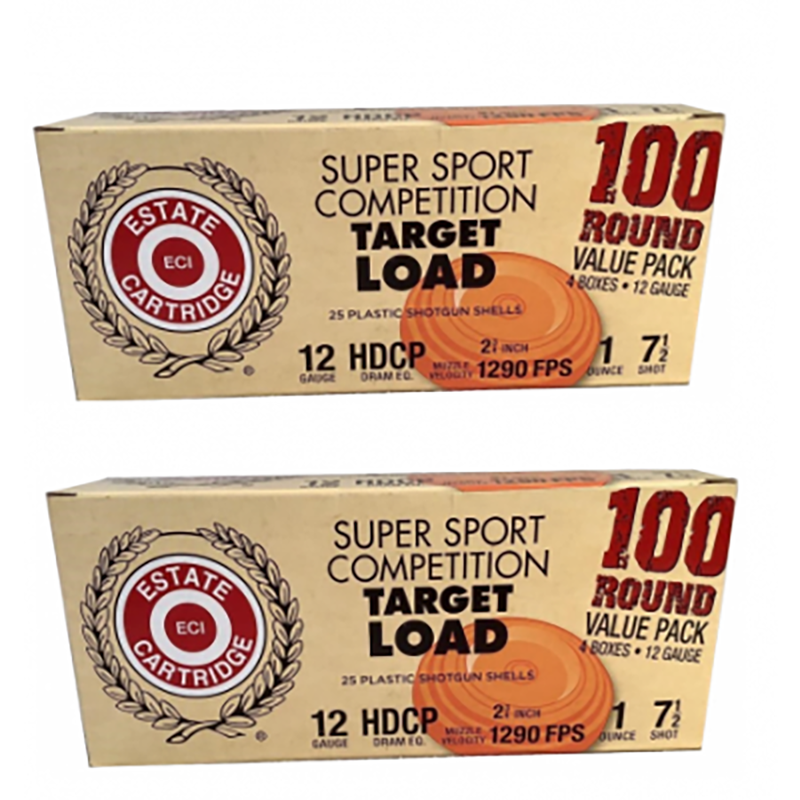 Estate Cartridge Super Sport Target 12ga 2-3/4" 1 oz #7-1/2 Lead Shot 200 Shells