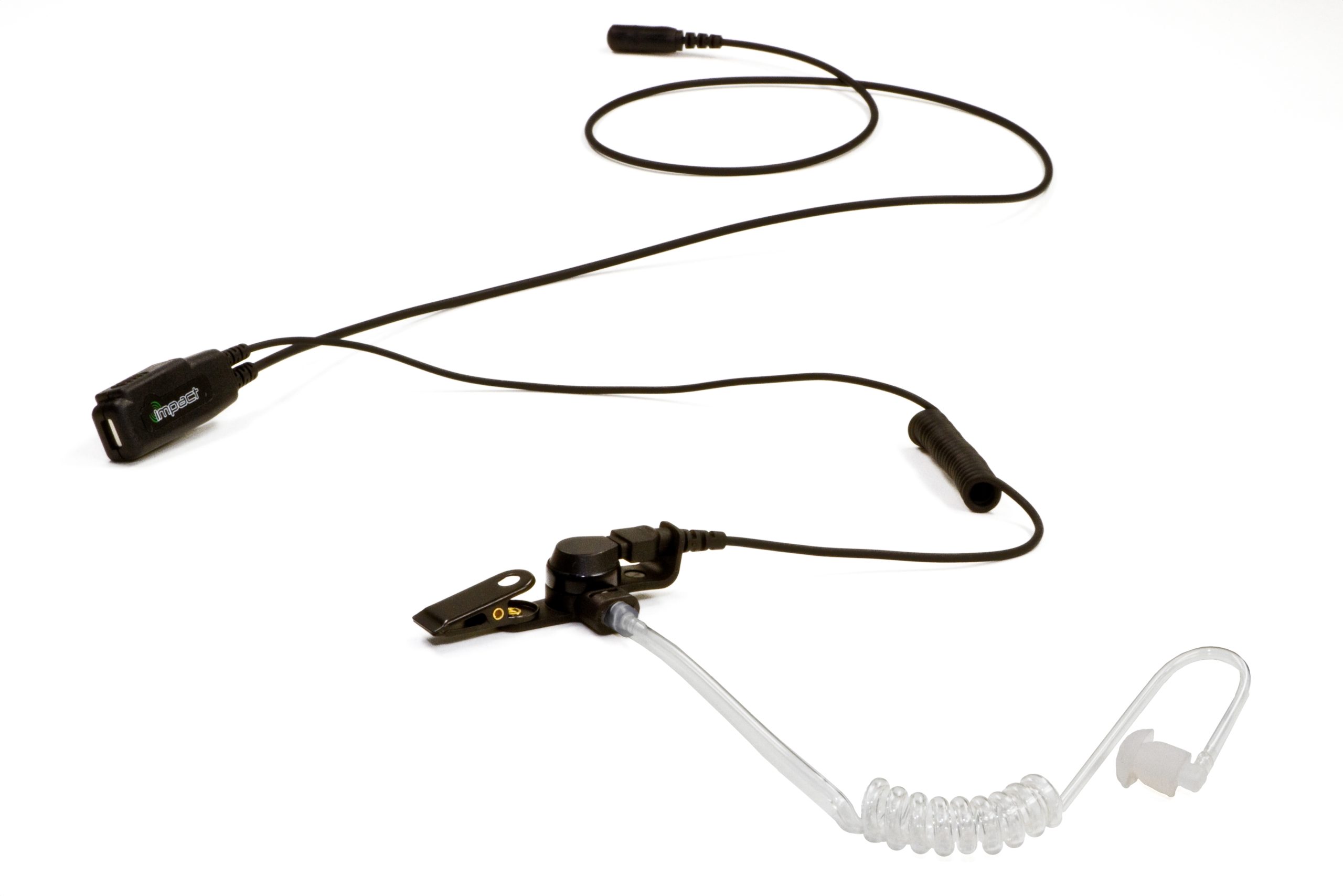 Impact M11-G1W-AT1-HW Gold Series Hard Wired 1-wire surveillance kit with FULL SIZE PTT and Quick Disconnect acoustic tube