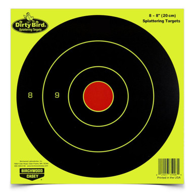 Birchwood Casey Dirty Bird Chartreuse 8" Bulls-Eye Targets - (Per 50)