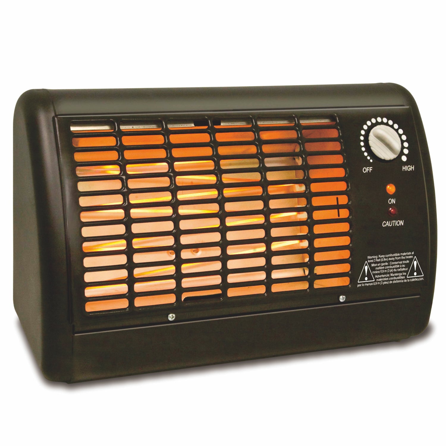 Optimus 1320 Watt Portable Fan Radiant Heater with Thermostat, Black (Open Box)