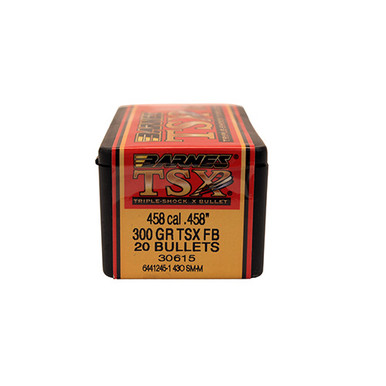 Barnes Bullets Triple-Shock X (TSX) .458 Cal 300 gr Hollow Point Flat Base Bullets -20cnt