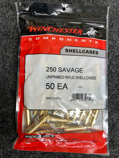 Winchester .250 Savage Unprimed Rifle Brass 50cnt-WSC250SU