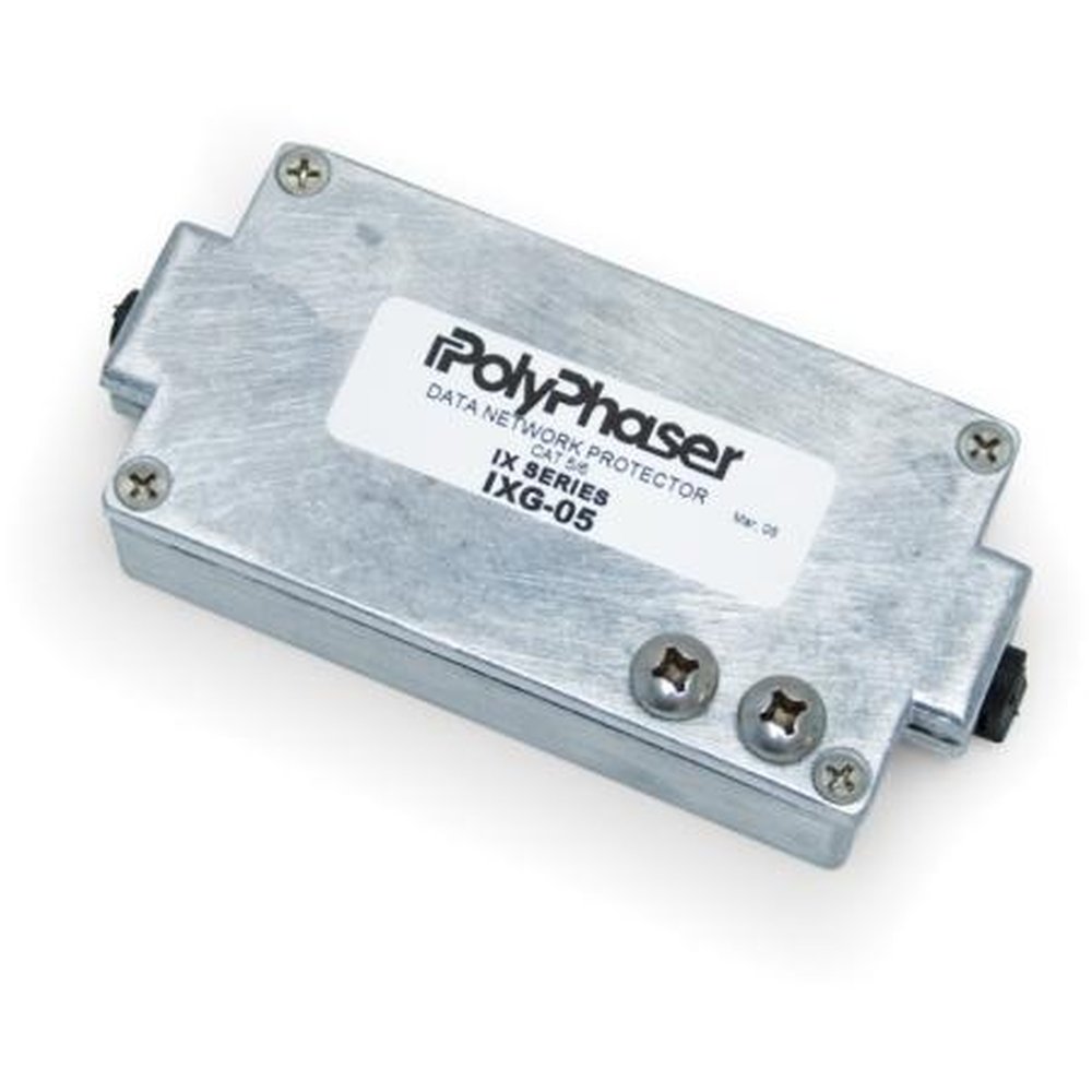 POLYPHASER IXG-05 Outdoor, Metal Enclosure, UL 497B Ethernet Surge Protector.Screw Terminal Connector