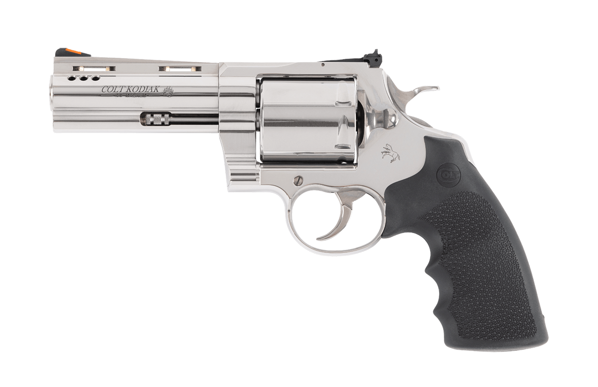 Colt Kodiak .44Mag Revolver 4.25" 6Rd Stainless Steel Red Ramp Front/Adjustable Rear Sight Overmolded Black Grips DA/SA KODIAKSP4RTS