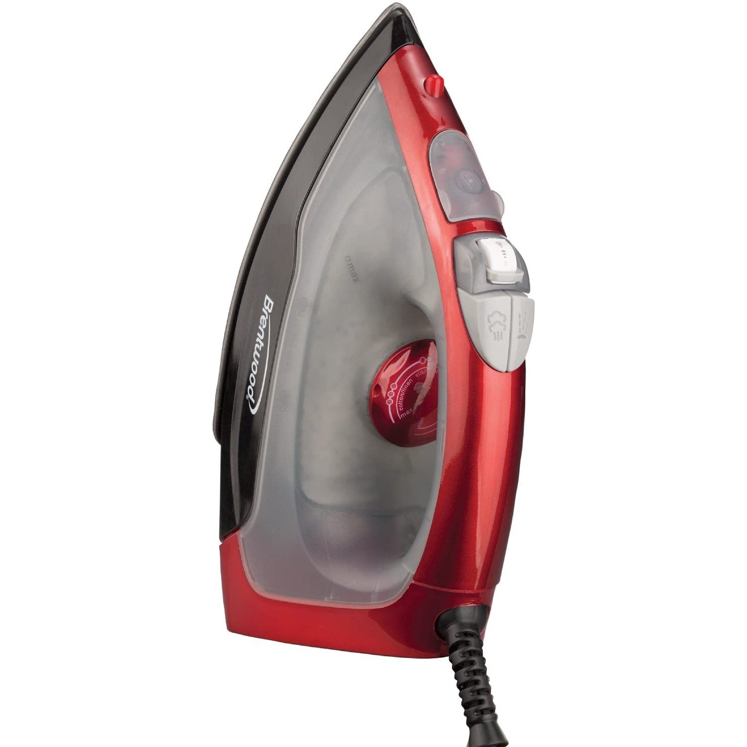 Brentwood 1000W Non Stick Home Laundry Clothes Vertical Steam Iron Red(Open Box)