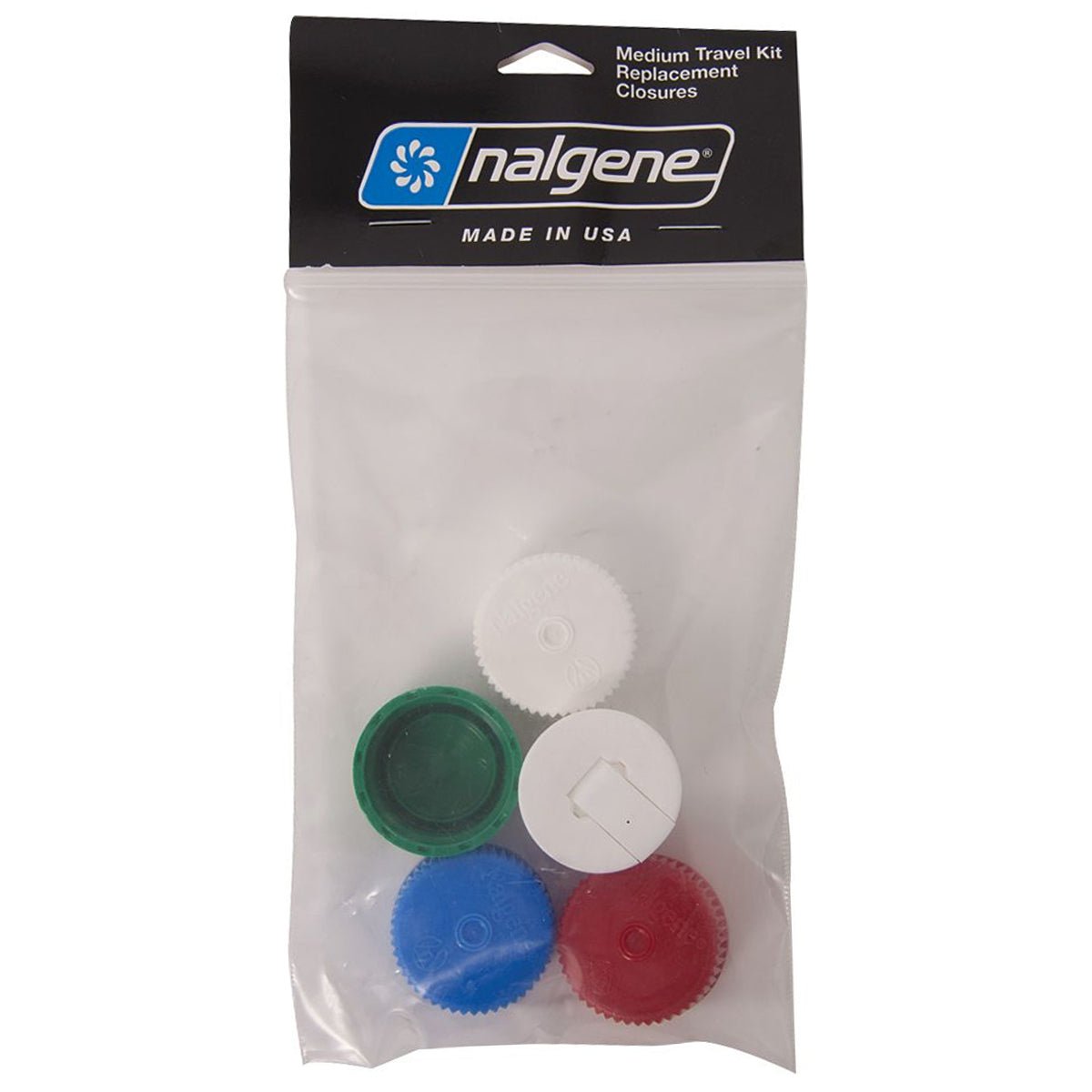 Nalgene Travel Kit Replacement Caps 5-Pack - Multicolor