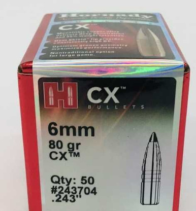 Hornady CX 6mm 80 gr Bullets-50cnt
