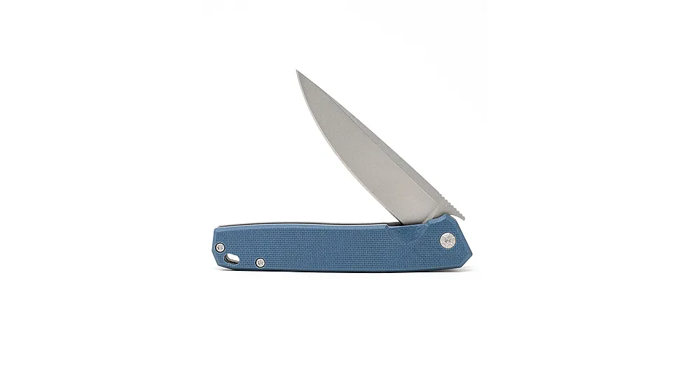 3V Gear Blue React Folding Knife - Plain G10/Stone Washed 864DCD43