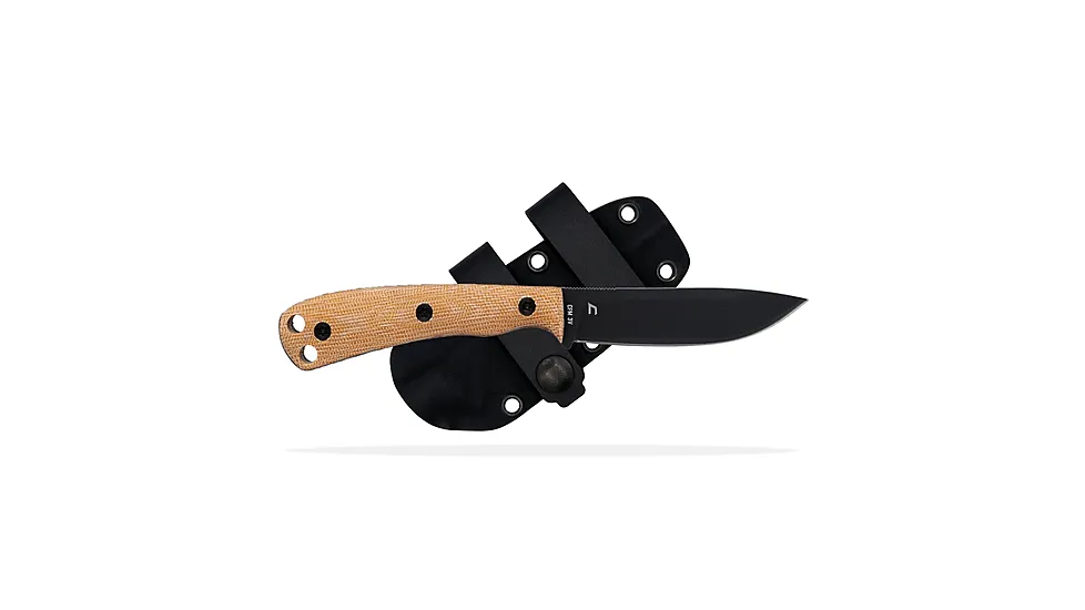 Shield Arms Ascent Fixed Knife 3-3/5 Black Drop Point Blade Brown 88B8BFB3