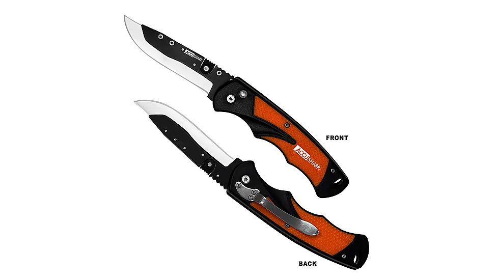 AccuSharp 741C Replaceable Blade Razor 3.50" Folding Plain Stainless Steel Blad