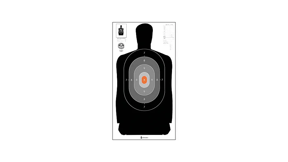 Action Target B-27NCJA Dark-to-Light Silhouette Target 100 Per Case