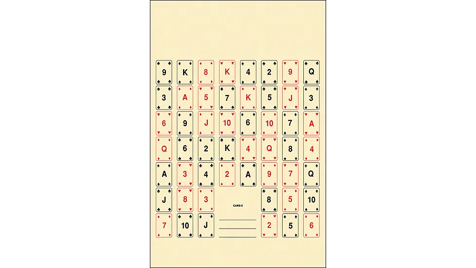 Action Target CARD-2-100 Playing Card #2Paper 22.50" X 24.00" 52 Playing Car