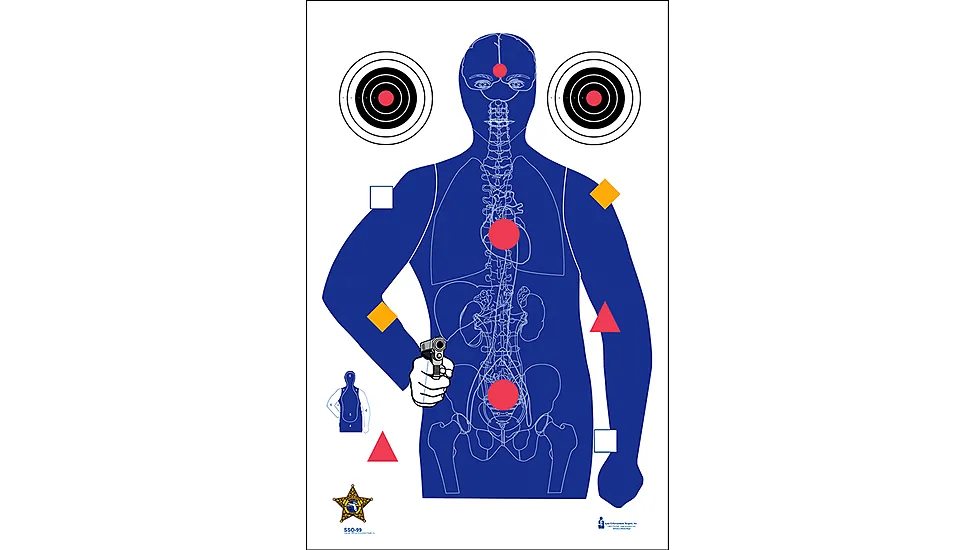 Action Target SSO-99 Modified B-21E Target w/Human Anatomy, Pack of 100