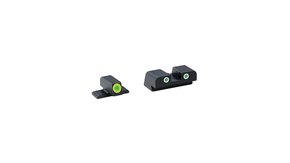 Ameriglo Tritium Front/Rear Combo Sights Green Dot White Outline Rear And Green Dot LumiLime Outline Front For Springfield XD/XDM/XDS XD-743