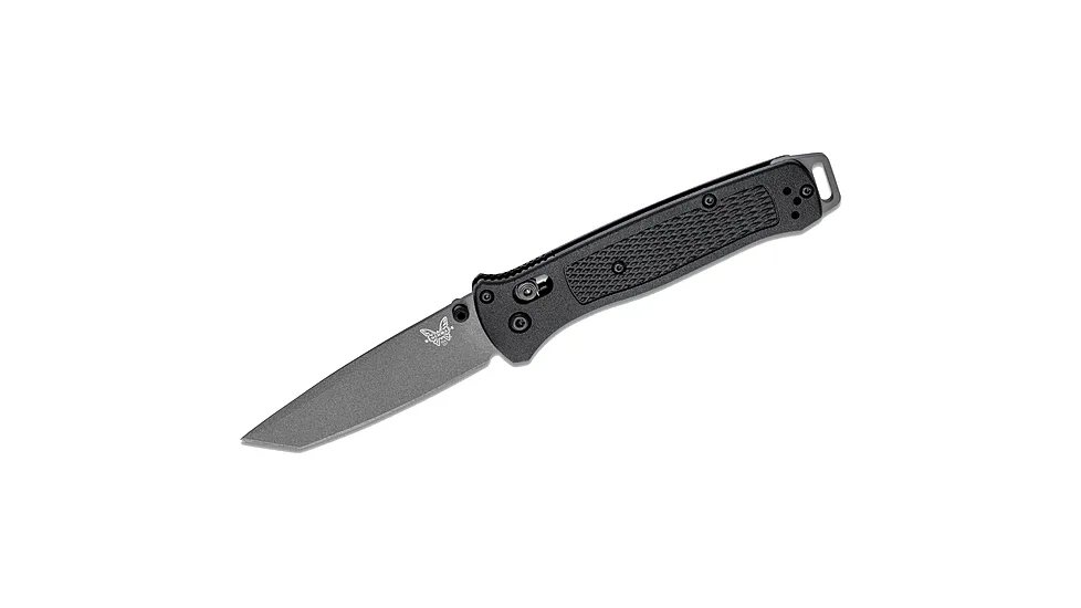 Bushnell Benchmade 537 Bailout AXIS Folding Knife 3.38 CPM-3V Gray Cerakote Plain Tanto Blade, Black Grivory Handles B7825B16
