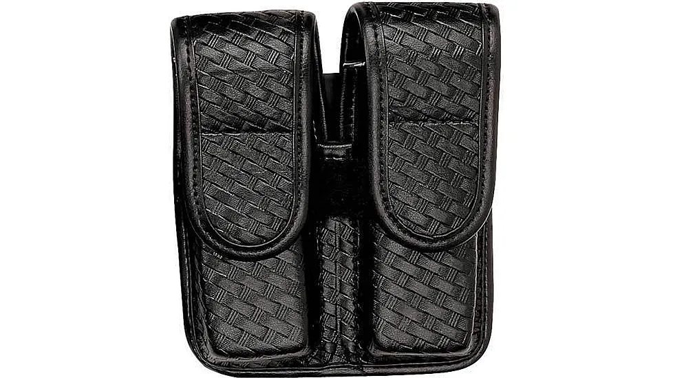 Bianchi 7902 Double Mag Pouch - Plain Black, Hidden 22082