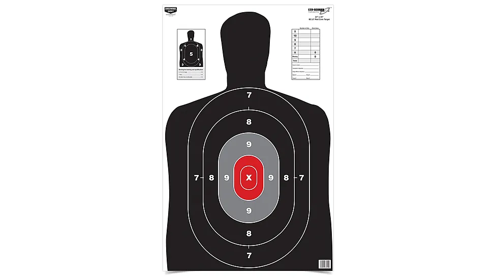 Birchwood Casey Eze-Scorer Paper Game Target BC27 Red Core 23x35 Inch 100 Per Package 37051B