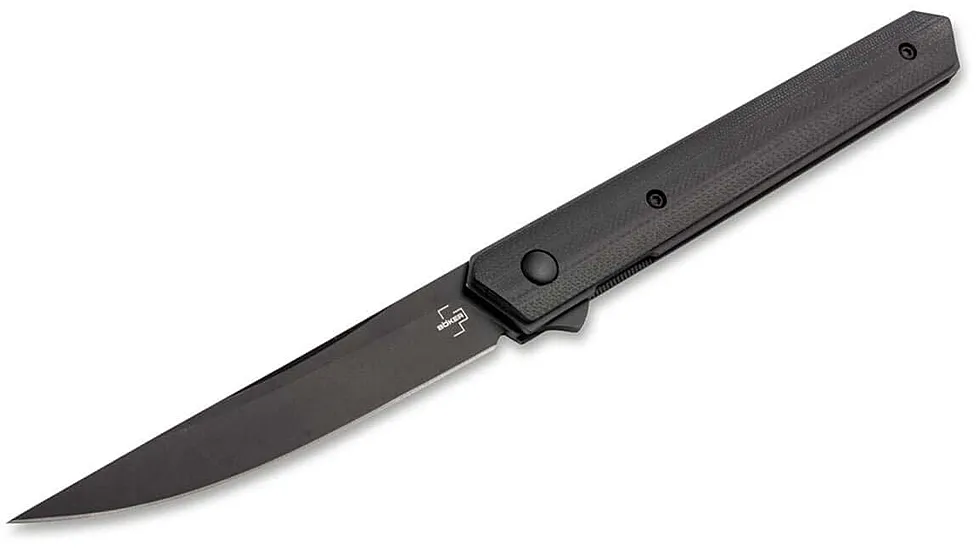 Boker 01BO339 Plus Kwaiken Air Pocket 3.54" Plain Black G10 Handle