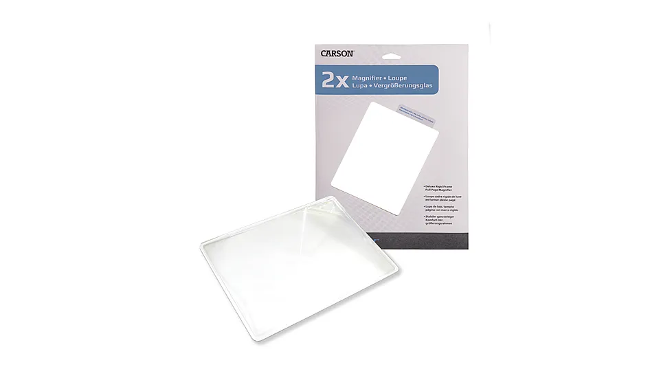 Carson Page Magnifier 2x Rigid-Frame Full Page Magnifier Loupe DM-21