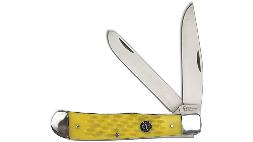 Cattleman'S Cutlery Signature Trapper Yellow Folding Knife