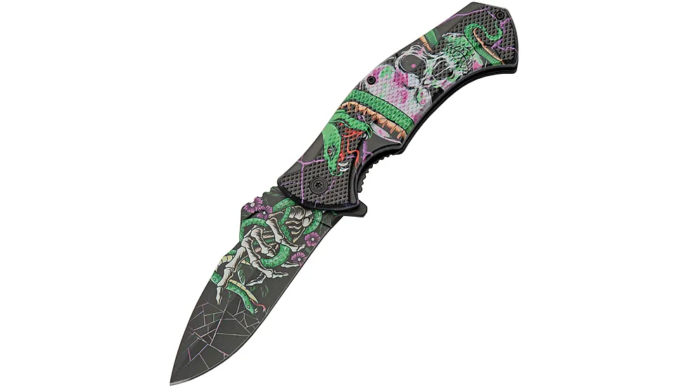 China Made Skull Linerlock Green