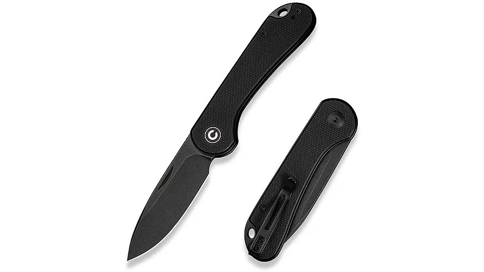 CIVIVI Elementum Slip Joint Knife Black G10 Handle 2.96inch Black Stonewashed 14c28n Blade C18062aj-1
