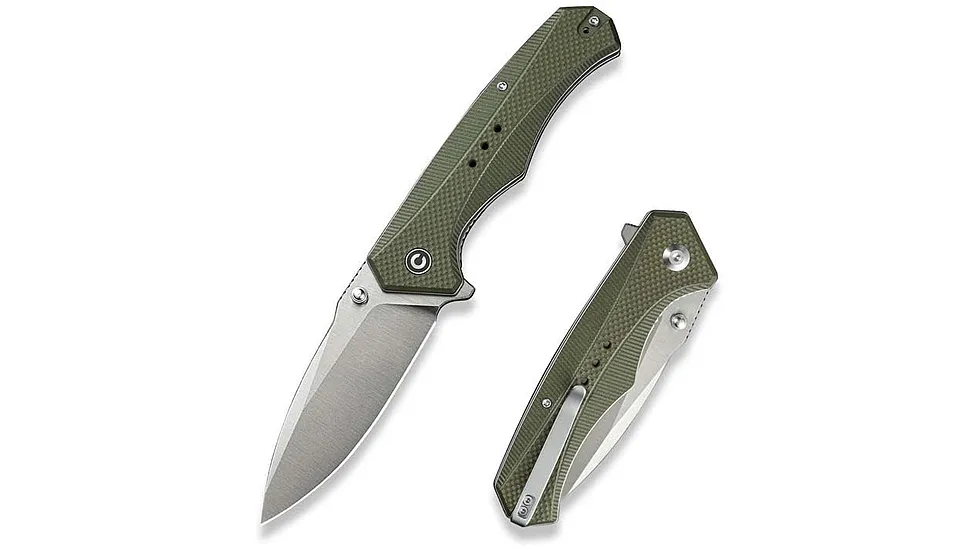 CIVIVI Photonix Flipper & Thumb Stud Knife Od Green Coarse G10 Handle 3.7inch Satin Finished 14c28n Blade C23081b-2
