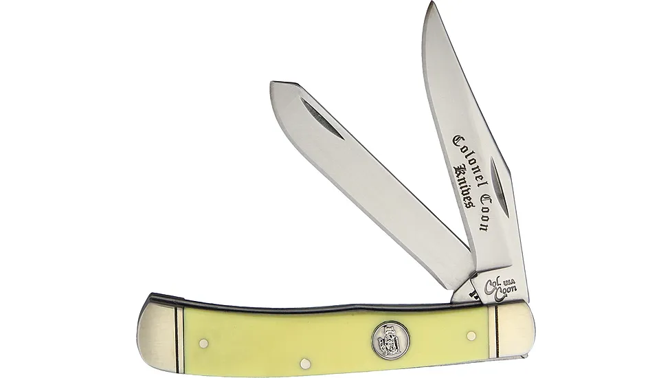 Colonel Coon Trapper Yellow Folding Knife