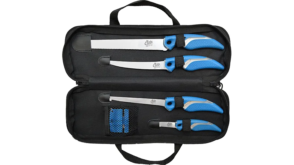 Cuda 6 pc Knife and Sharpener Set w/Case