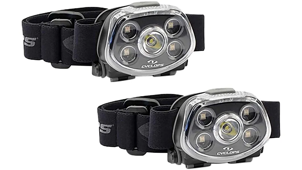 Cyclops CYC-HLFXP-2PK Force XP LED Headlamp Black 3.2/5.5/15/350 Lumens Red/Gre