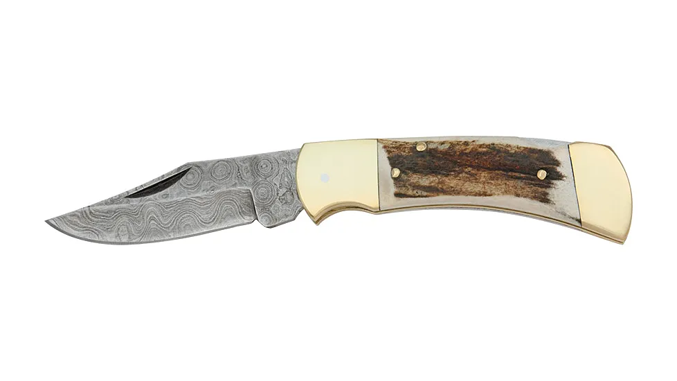 Damascus Lockback Fold Knife
