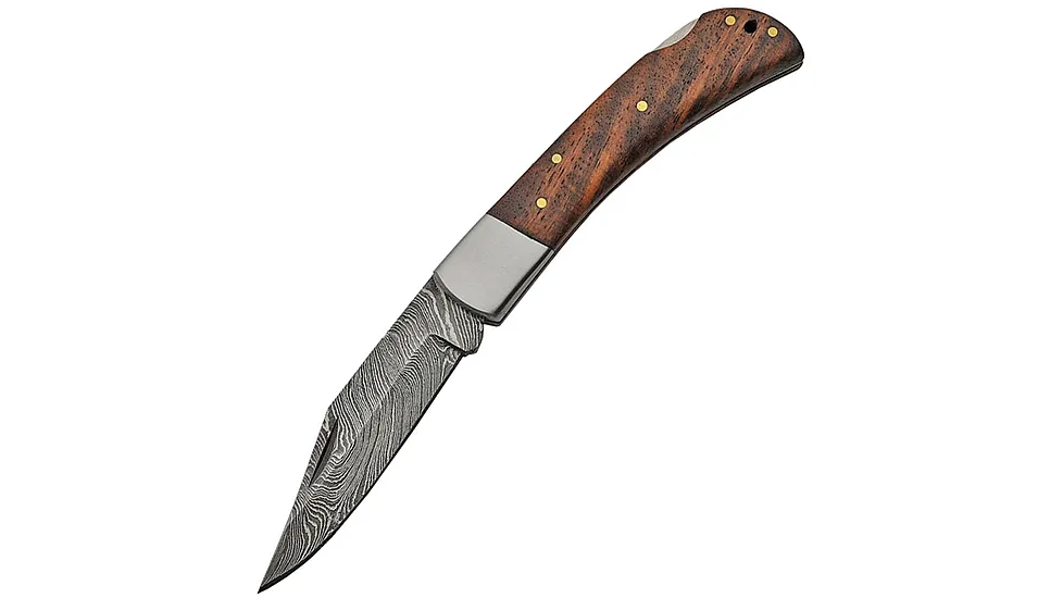 Damascus Lockback Folding Knife