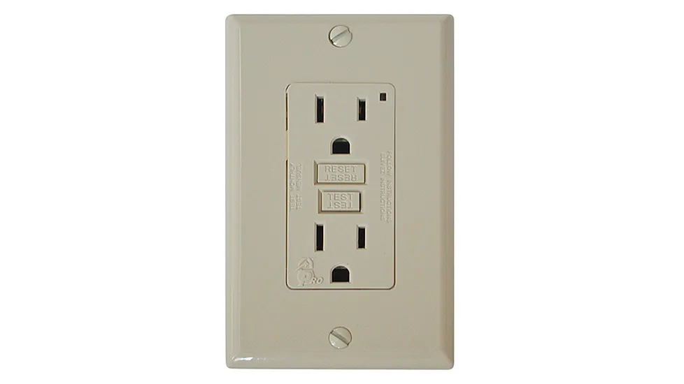 Diamond Group DG15VVP Gfi Receptacle With LED Indicator Light 15A 120V Ivory
