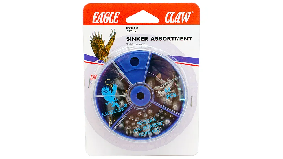 Eagle Claw Sinker Assortment (62pcs) 02200H-001 62pc 02200H-001