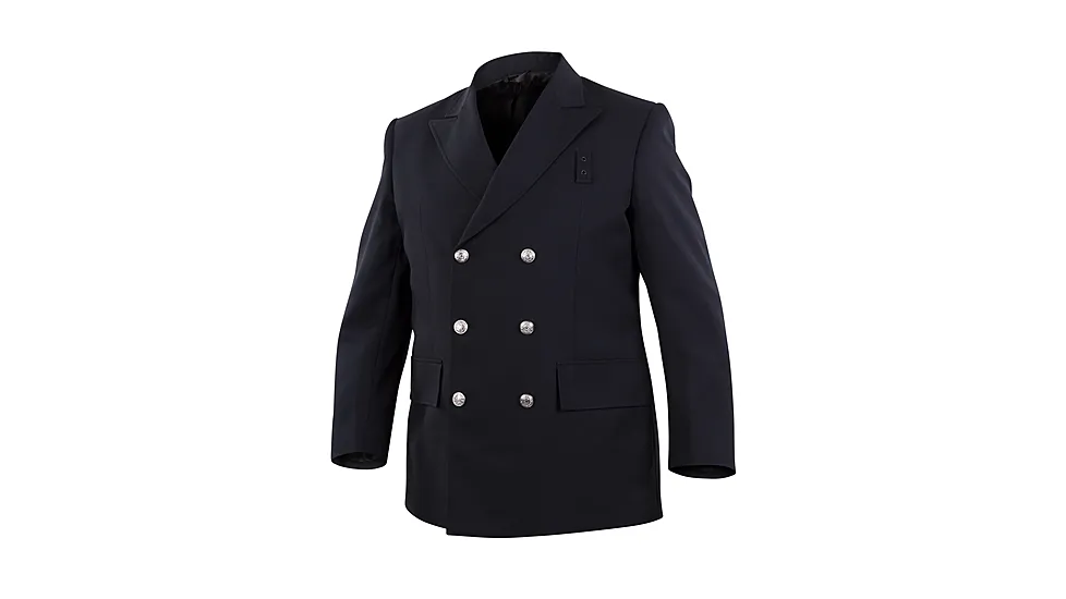 Elbeco Men's Navy 100% Poly-serge Weave Double Breasted 2-pocket Top Authority Blousecoat, Long