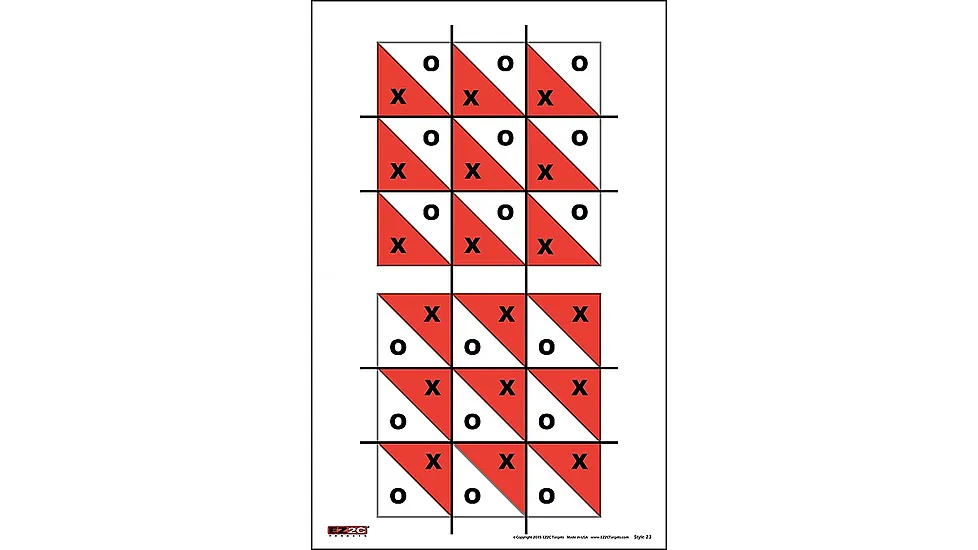 EZ2C Targets Style 23 Targets, Red and Black Ink, 11x17in