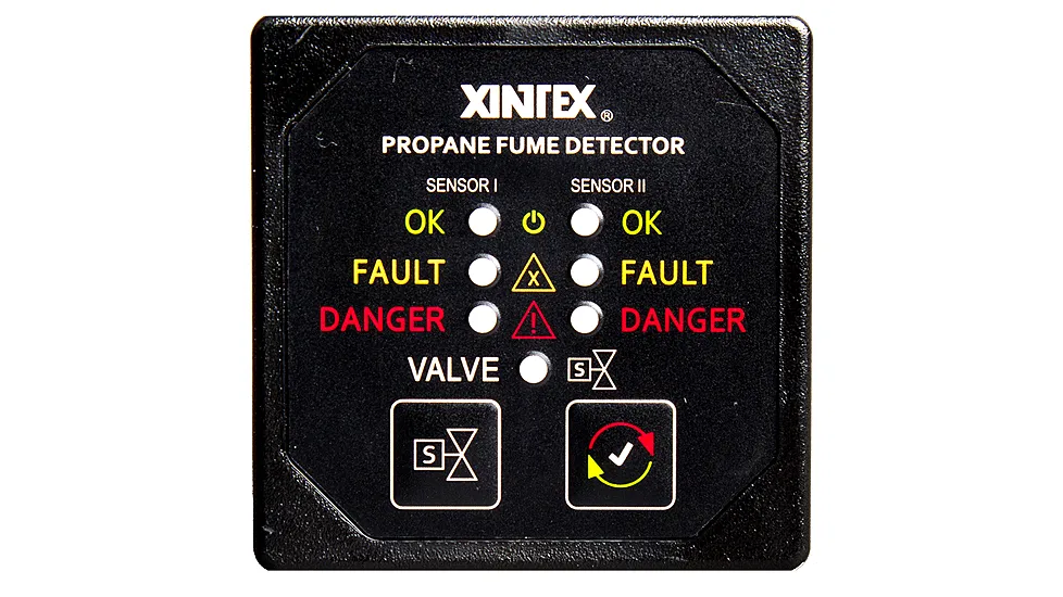 Fireboy-Xintex Propane Fume Detector & Alarm w/2 Plastic Sensors & Solenoid Valve